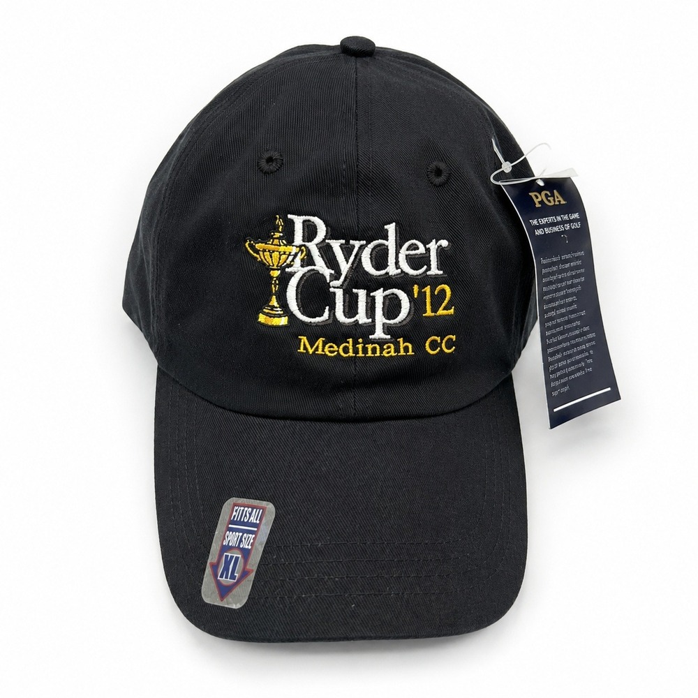 2012 Ryder Cup Medinah CC Black Golf Hat Cap PGA NWT XL Adjustable Memorabilia
